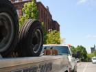 One of the many independent tow trucks on hand at Queen's Park.