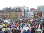 Thousands of protesters convened on Parliament hill last Sunday as part of the 350.org International Day of Action on climate change. Photo via Paul Dewar's Flickr feed.