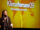 Naomi Klein giving the opening keynote at KlimaForum09, the alternative climate change conference underway in Copenhagen. Photo courtesy KlimaForum.