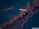 Aerial view of the oil leaked from the Deepwater Horizon wellhead in the Gulf of Mexico May 6, 2010. Photo from Creative Commons, Greenpeace USA 2010.