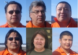 The KI 6: Chief Donny Morris, Deputy Chief Jack McKay, Head Coun. Cecilia Begg, Councillors Sam McKay and Darryl Sainnawap and band member Bruce Sakakeep The KI 6: Chief Donny Morris, Deputy Chief Jack McKay, Head Coun. Cecilia Begg, Councillors Sam McKay and Darryl Sainnawap and band member Bruce Sakakeep