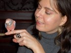 Jennifer and her bird Antonia