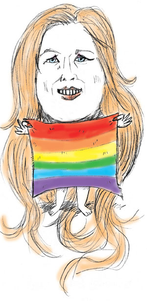 Pride Toronto Executive Director Tracey Sandilands. Illustration by David Donald.