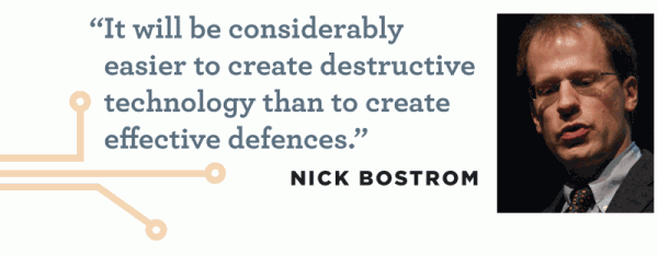 "It will be considerably easier to create destructive technology than to create effective defences." -- Nick Bostrom