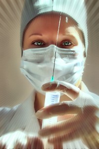 nurse with syringe