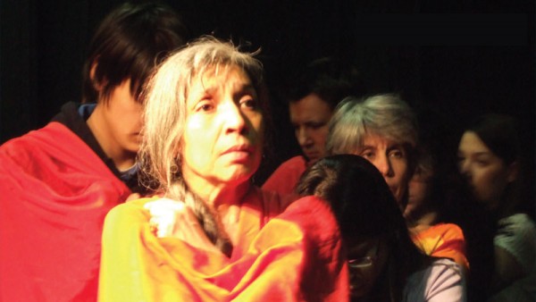 Monique Mojica as Caesar in "Death of a Chief," 2006. Photo courtesy Native Earth Performing Arts.