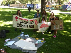 The Toronto IWW's Women's Committee providing daycare at Maggie's rally.