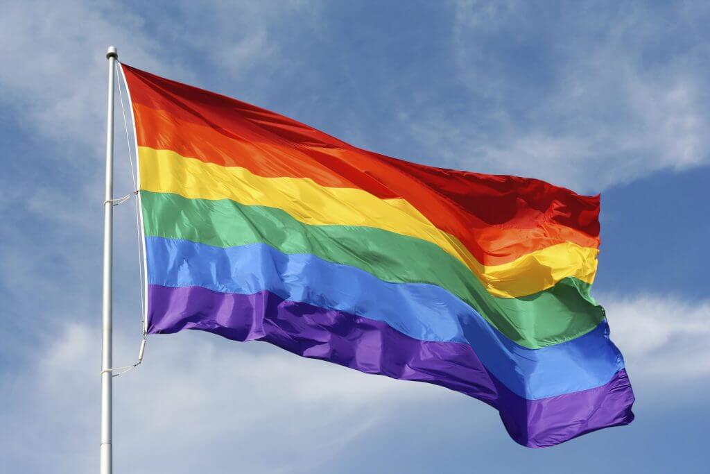 Rainbow flag proudly waving