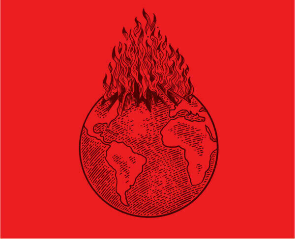 Picture of earth on fire